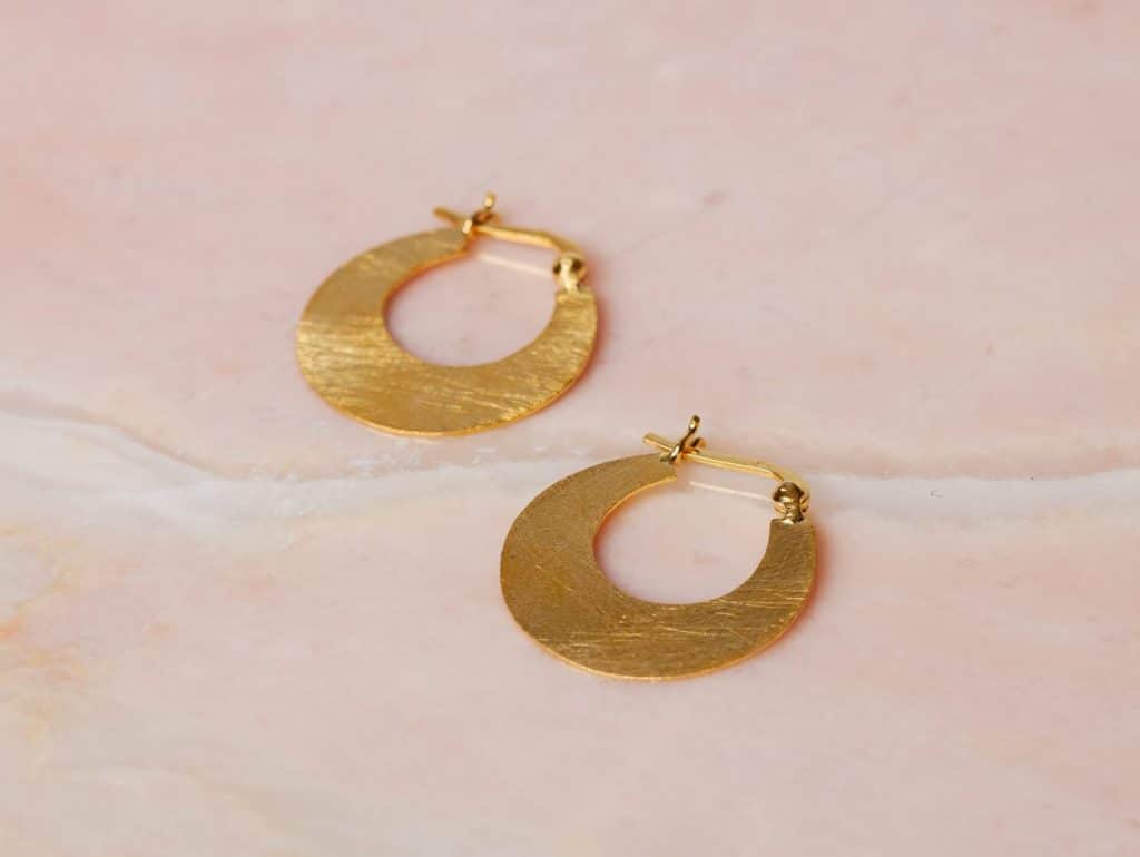Oorbellen Hoop Earrings Anouk 925 sterling zilver en 18K goud mat Laura Design