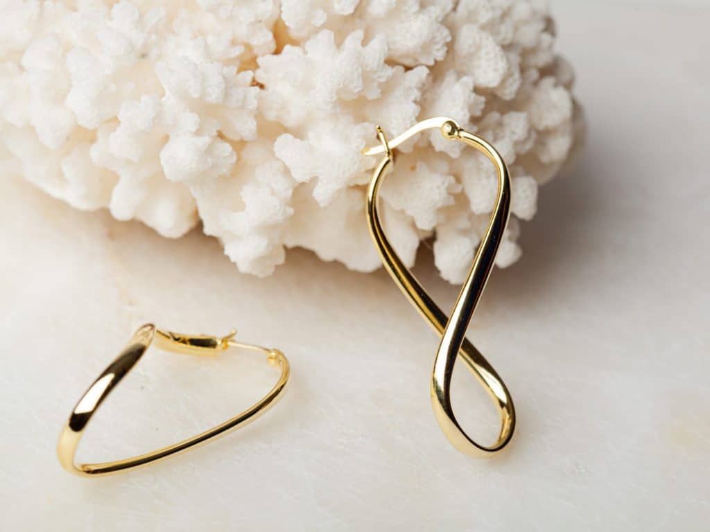 Oorbellen Earring Twist Chic 925 sterling zilver en 18K goud Laura Design